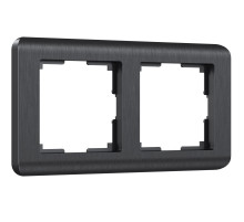 Рамка из поликарбоната на 2 поста Stream графит W0022104