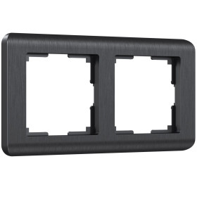 Рамка из поликарбоната на 2 поста Stream графит W0022104