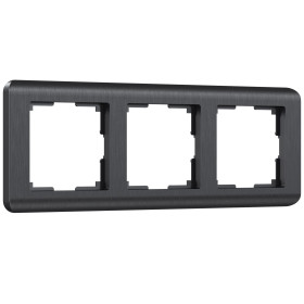 Рамка из поликарбоната на 3 поста Stream графит W0032104