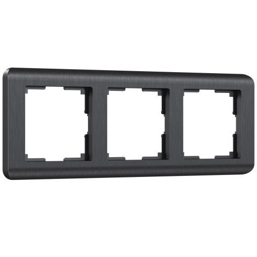 Рамка из поликарбоната на 3 поста Stream графит W0032104