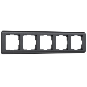 Рамка из поликарбоната на 5 постов Stream графит W0052104