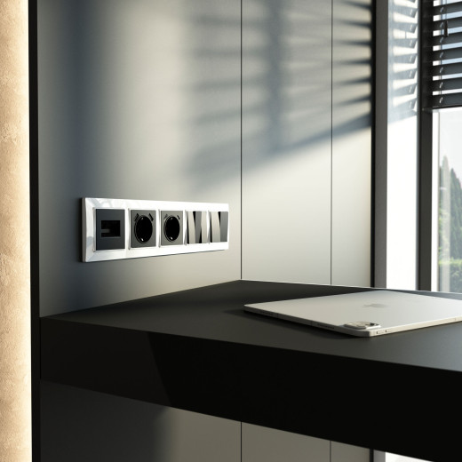 Рамка из поликарбоната на 5 постов Snabb Basic белый W0052001