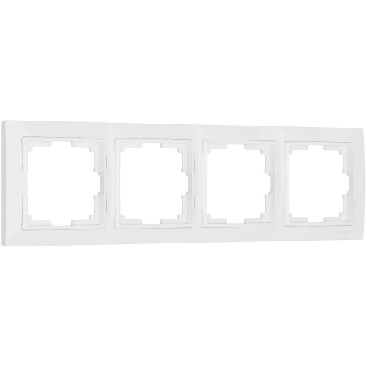 Рамка из поликарбоната на 4 поста Snabb Basic белый W0042001