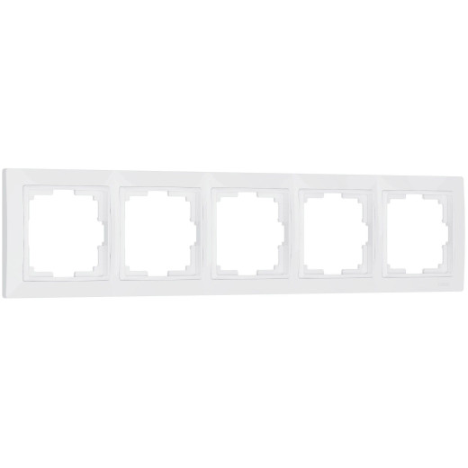 Рамка из поликарбоната на 5 постов Snabb Basic белый W0052001