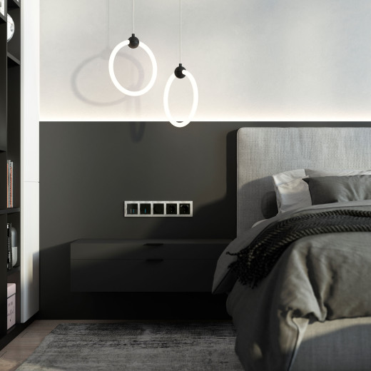 Рамка из поликарбоната на 5 постов Snabb Basic белый W0052001