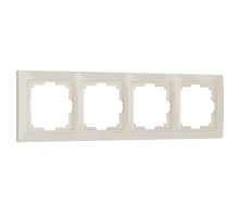 Рамка из поликарбоната на 4 поста Snabb Basic слоновая кость W0042003