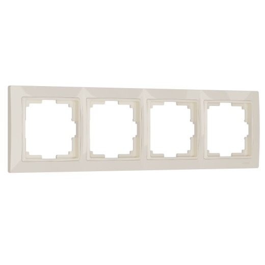 Рамка из поликарбоната на 4 поста Snabb Basic слоновая кость W0042003