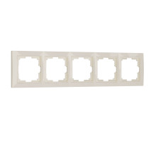 Рамка из поликарбоната на 5 постов Snabb Basic слоновая кость W0052003
