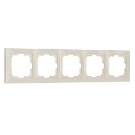 Рамка из поликарбоната на 5 постов Snabb Basic слоновая кость W0052003