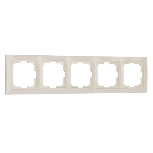 Рамка из поликарбоната на 5 постов Snabb Basic слоновая кость W0052003