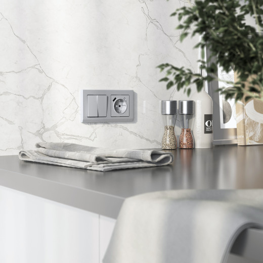 Рамка из поликарбоната на 2 поста Stark серебряный матовый W0021865