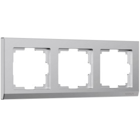 Рамка из поликарбоната на 3 поста Stark серебряный матовый W0031865