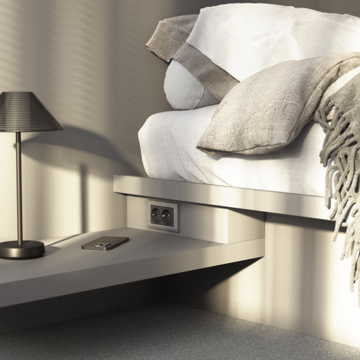 Рамка из поликарбоната для двойной розетки Stark серебряный матовый W0081865