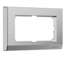 Рамка из поликарбоната для двойной розетки Stark серебряный матовый W0081865