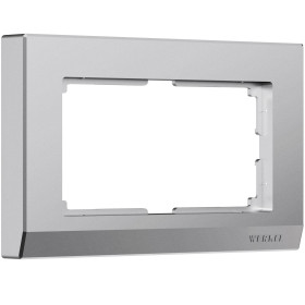 Рамка из поликарбоната для двойной розетки Stark серебряный матовый W0081865