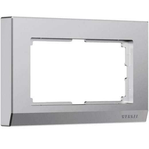 Рамка из поликарбоната для двойной розетки Stark серебряный матовый W0081865
