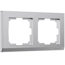 Рамка из поликарбоната на 2 поста Stark серебряный матовый W0021865