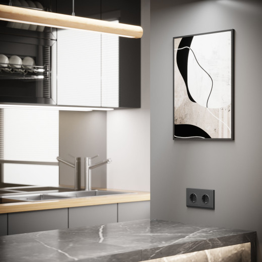 Рамка из поликарбоната на 2 поста Stark графит матовый W0021864