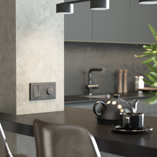 Рамка из поликарбоната на 2 поста Stark графит матовый W0021864