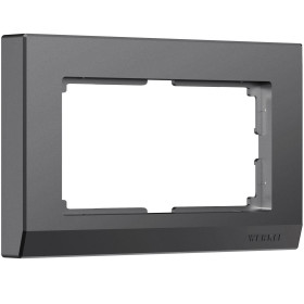 Рамка из поликарбоната для двойной розетки Stark графит матовый W0081864