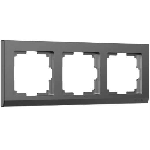 Рамка из поликарбоната на 3 поста Stark графит матовый W0031864