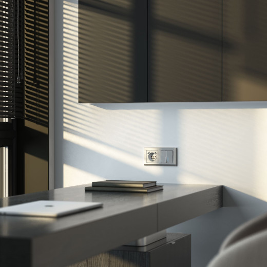 Рамка из пластика на 2 поста Stark серебряный W0021806