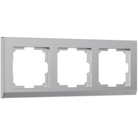 Рамка из поликарбоната на 3 поста Stark серебряный W0031806