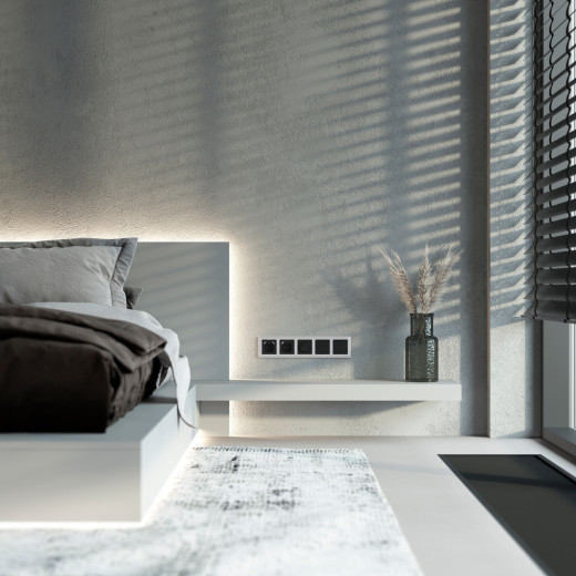 Рамка из поликарбоната на 5 постов Stark серебряный W0051806