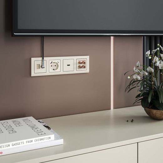 Рамка из поликарбоната на 4 поста Stark слоновая кость W0041803