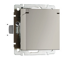 Розетка влагозащ. с зазем. с защит. крышкой и шторками (дымчатый) W1271204