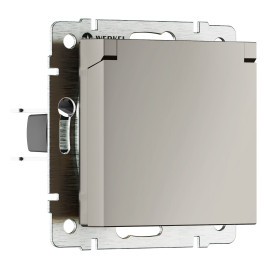 Розетка влагозащ. с зазем. с защит. крышкой и шторками (дымчатый) W1271204