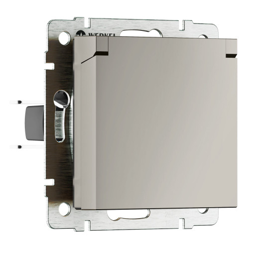 Розетка влагозащ. с зазем. с защит. крышкой и шторками (дымчатый) W1271204