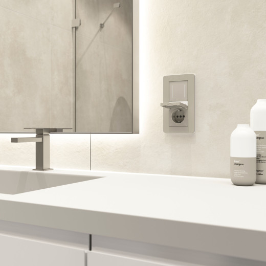 Сенсорный выключатель двухклавишный с подсветкой (дымчатый) W4522014