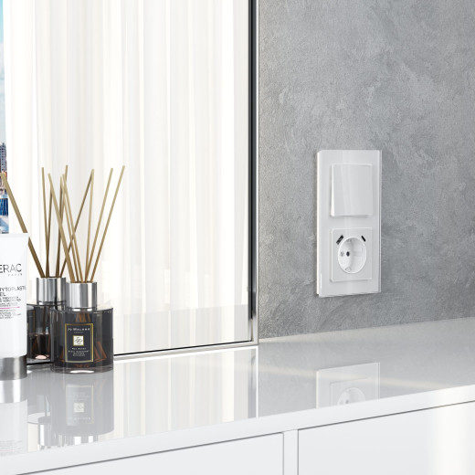 Клавиша для выключателя перекрестного (белый акрил) W1119041