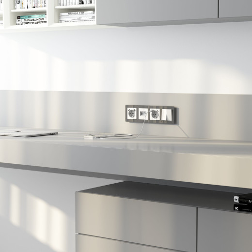 Накладка для двойной розетки Еthernet RJ-45 белый акрил W1191141