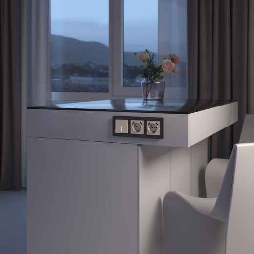 Выключатель одноклавишный с подсветкой (айвори акрил) W1110143