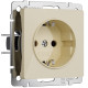 Розетка с заземлением и шторками (айвори акрил) W1171143