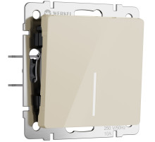 Выключатель одноклавишный проходной с подсветкой (айвори акрил) W1112143