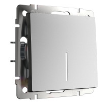 Выключатель одноклавишный проходной с подсветкой (серебряный матовый) W1112165