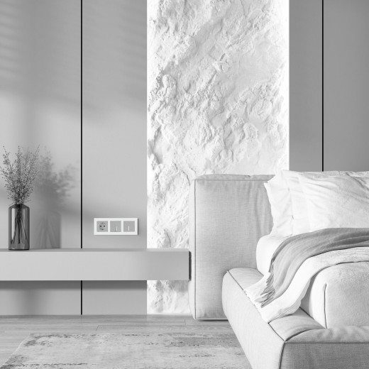 Выключатель одноклавишный с подсветкой (серебряный матовый) W1110165