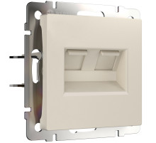 Розетка двойная Ethernet RJ-45 (айвори матовый) W1181162