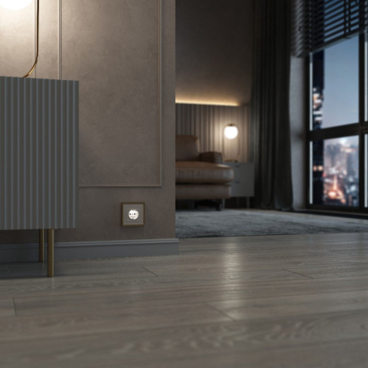 Розетка с подсветкой W (айвори матовый) W1171462