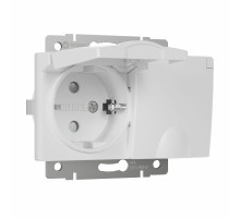 Розетка двойная влагозащ. с зазем. с защит. крышками и шторками (белый) W1172201