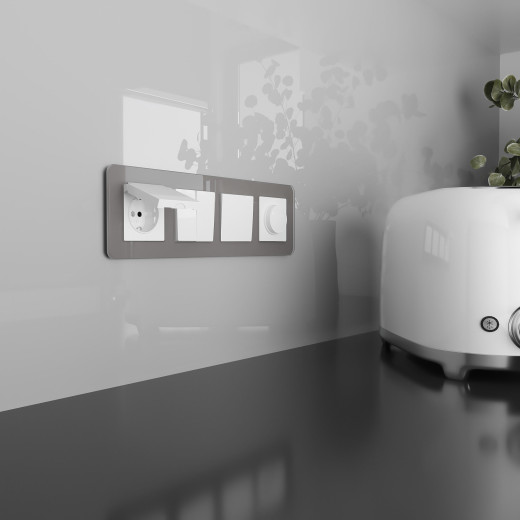 Розетка влагозащ. с зазем. с защит. крышкой и шторками N (белый) W1171201