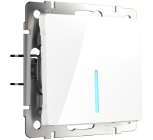 Выключатель одноклавишный проходной с подсветкой (белый) W1112101