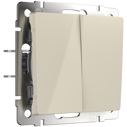 Выключатель двухклавишный проходной (слоновая кость) W1122003