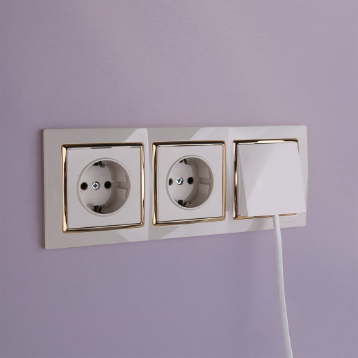 Розетка с заземлением (слоновая кость) W1171003