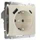 Розетка с заземлением, шторками и USB тип A+C (слоновая кость) W1171703