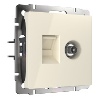 Розетка ТВ+Ethernet RJ-45 6 cat. (слоновая кость) W1181303