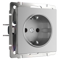 Розетка с заземлением (серебряный) W1171006